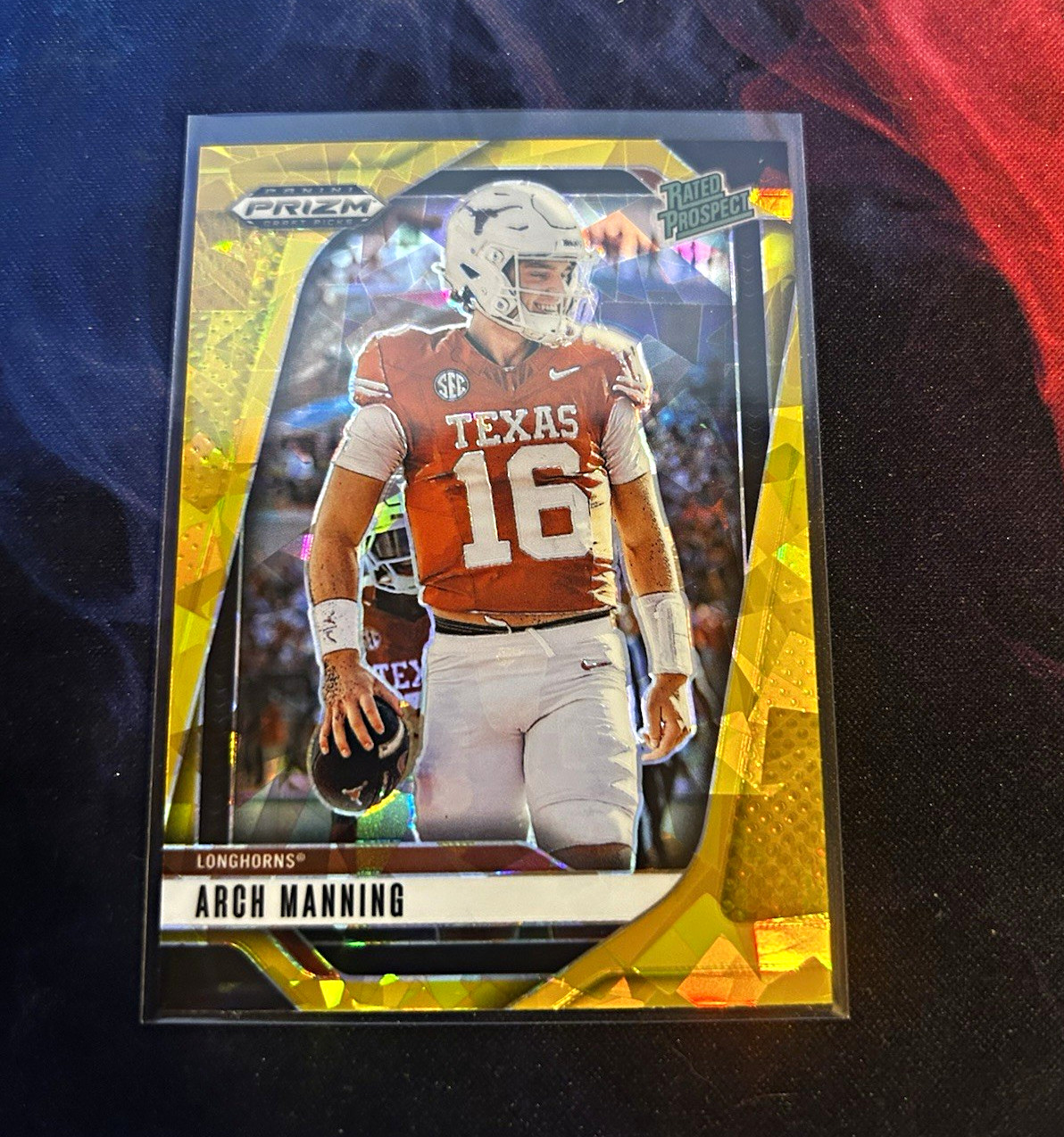 Panini 2025 Prizm Draft Picks Arch Manning #166 Gold Ice Prizm Rated Prospect