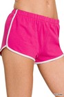 Zenana ELASTIC WAISTBAND DOLPHIN SHORTS Hot Pink Large NEW