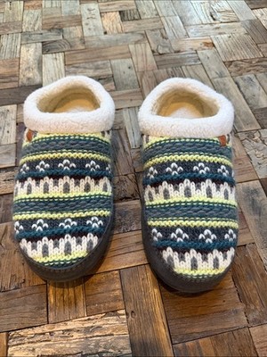 Acorn Women s Fairisle Knit Clog Slippers Size 8-9