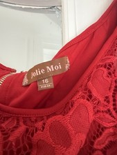 Jolie Moi Red Lace Midi Dress Size 16