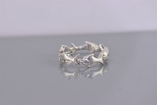 Sterling Silver 7mm Solid Swimming Dolphin Eternity Band Ring 925 Sz: 9