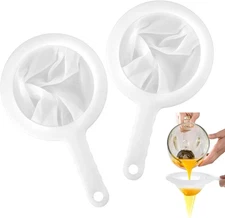 2 Pcs Fine Mesh Strainer Nylon Strainer for Juice Fine Mesh (120 and 200 Mesh)