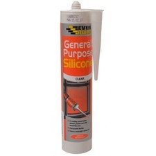 6x Everbuild General Purpose Silicone Sealant 280ml White Clear Black Brown Grey