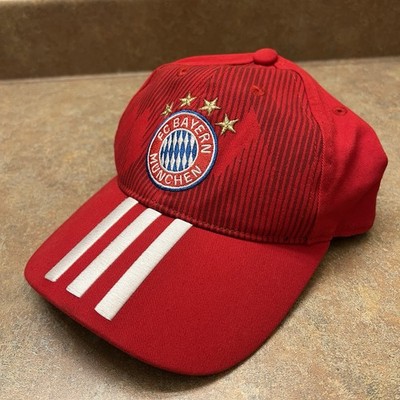 FC Bayern Munchen Adidas Strapback Adjustable Hat Cap Munich Red Mens Soccer