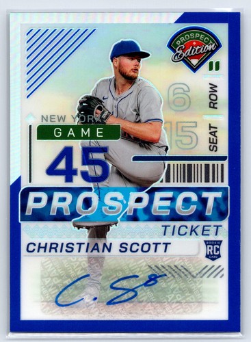 Christian Scott 2024 Panini Prospect Edition #74 Blue Signatures Holo #/149 Auto