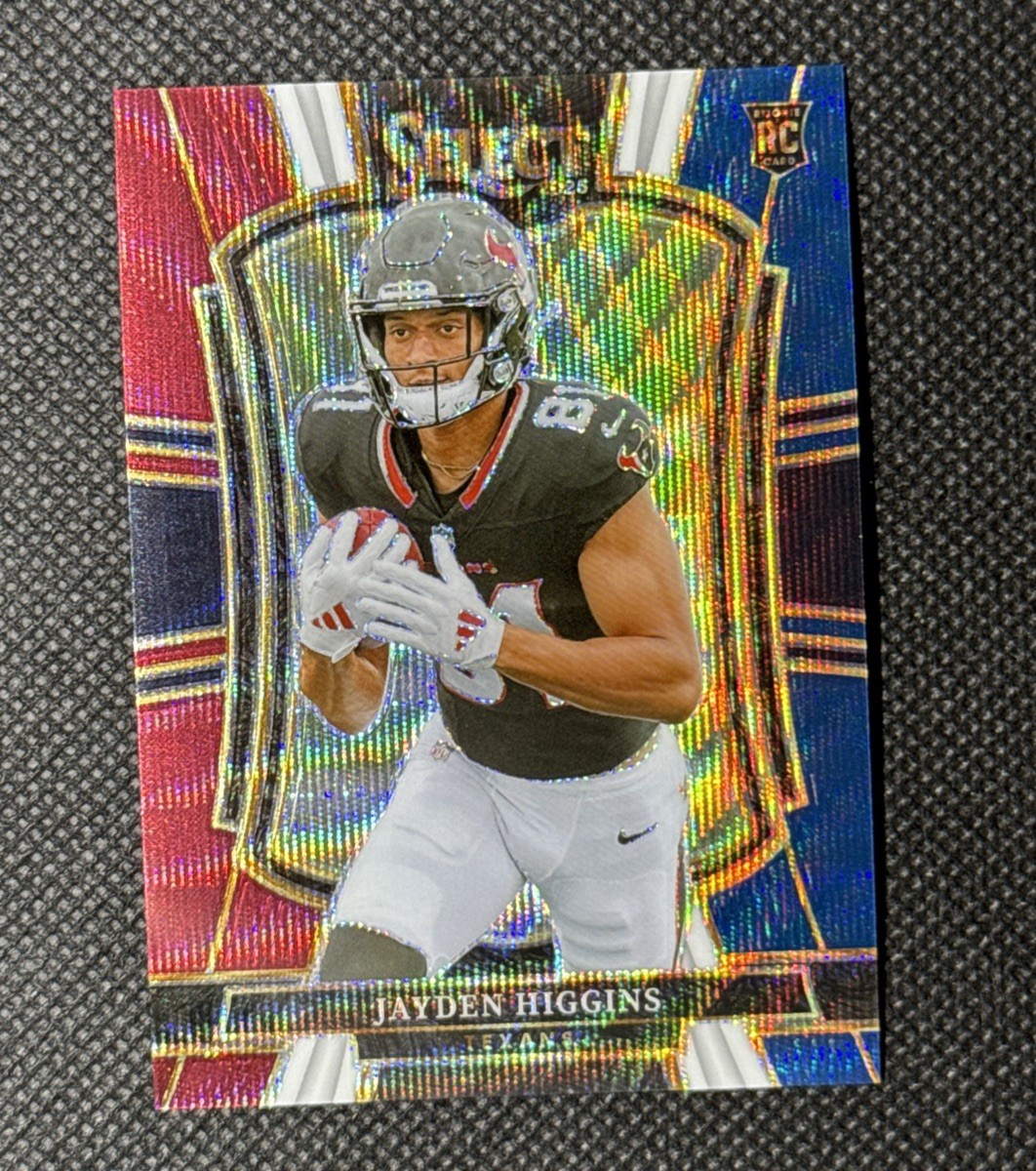 2025 Panini Select Jayden Higgins #136 Tricolor Prizm Rookie 036/299 Texans