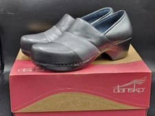 Dansko Tenley Clog Nappa Black & Grey Womens Shoes Size 39 US 8/8.5