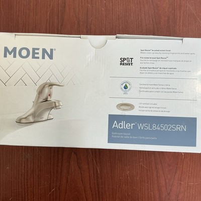 NEW Moen WSL84502SRN Adler Centerset Bathroom Faucet Brushed Nickel B290
