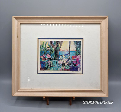 Vintage 1991 ''Treehouse Breezes'' Eileen Seitz Signed Print, Matted & Framed