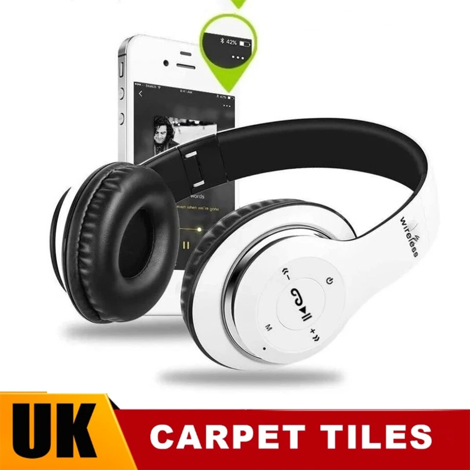 Wireless Bluetooth 5.1 Headphones Noise Cancelling Over-Ear Stereo Earphones