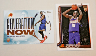 KHAMAN MALUACH (2) RC 2025 TOPPS GENERATION NOW & BASE #GN10 & 210 PHOENIX SUNS