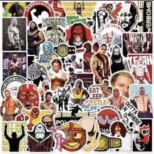 Wrestling Style Stickers 50pk Wrestling Superstars Matte Stickers FREE SHIPPING