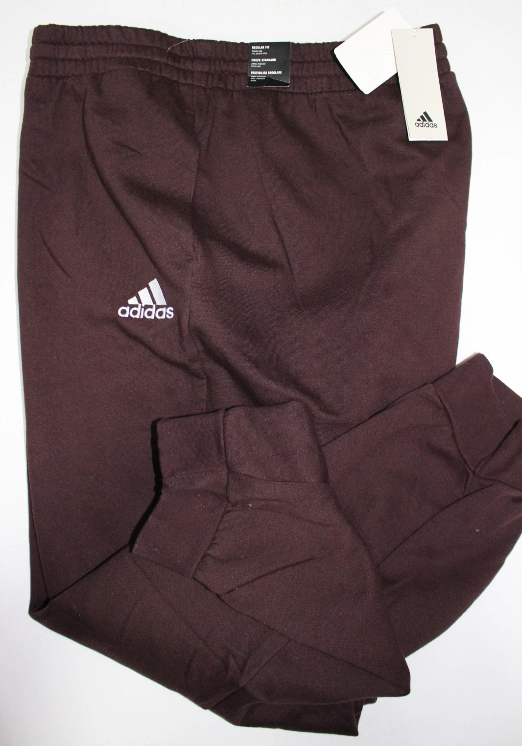 Adidas Men's DARK MAROON Fleece Regular Fit Tapered Jogger Sweatpants SZ: 4XL 4X