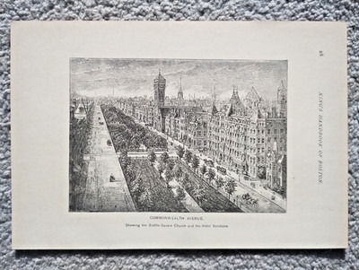 Commonwealth Avenue, Boston, Massachusetts - antiker Druck - 1882