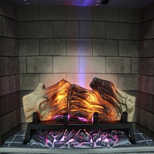 28" Black Electric Fireplace Insert with Remote Control & Timer 1400W