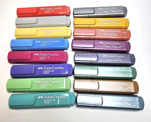 16 Faber-Castell Highlighters Textliner 46 - Pastal & Metallic