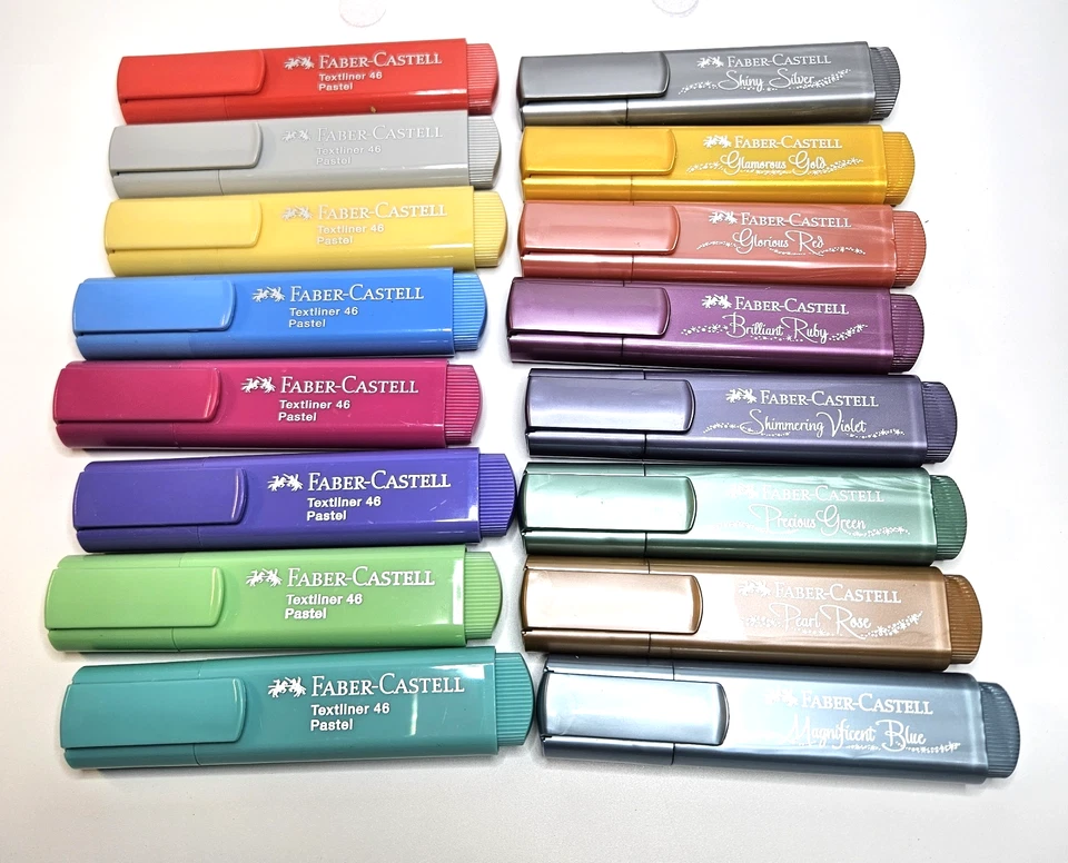 16 Faber-Castell Highlighters Textliner 46 - Pastal & Metallic - Image 1 of 4