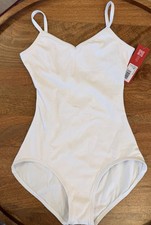 Capezio women's White Classic V-neck Camisole Leotard CC102 Size Small