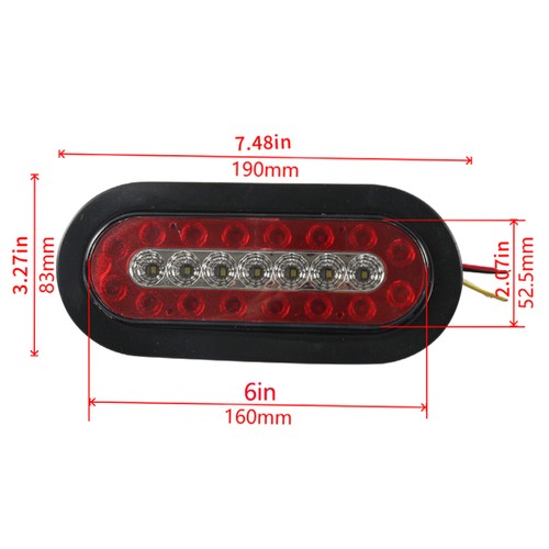 2Pcs 6" inch Truck Trailer Led Tail Stop Brake Lights Parking Turn Signal Lights - Picture 2 of 8