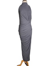 ASOS Design Evening Gown Size 12 Modern Grey Soft Feminine Backless Dress
