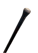 Vintage Antique 19C Leather Wrapped Fighting Swagger Knob Walking Stick Cane Old