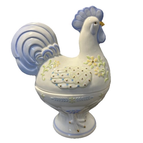 Lenox Sunny Morning Rooster Box 2004 feines Porzellan Schmuckschatulle Figur 8" hoch