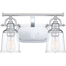 Grant 2 Light Transitional Bath Vanity - 9.5 Inches high-Polished Chrome Finish