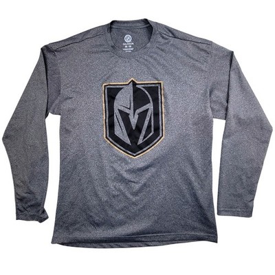 Las Vegas Golden Knights NHL Logo T Shirt Gray Medium Long Sleeve - Calhoun