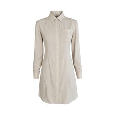 Abito Camicia Prada Vintage Seta Beige Minimal Anni 90 Made In Italy M