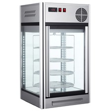 GGM Gastro Tisch-Panoramavitrine - 108 Liter - 4 rotierende Ablagen - Silber