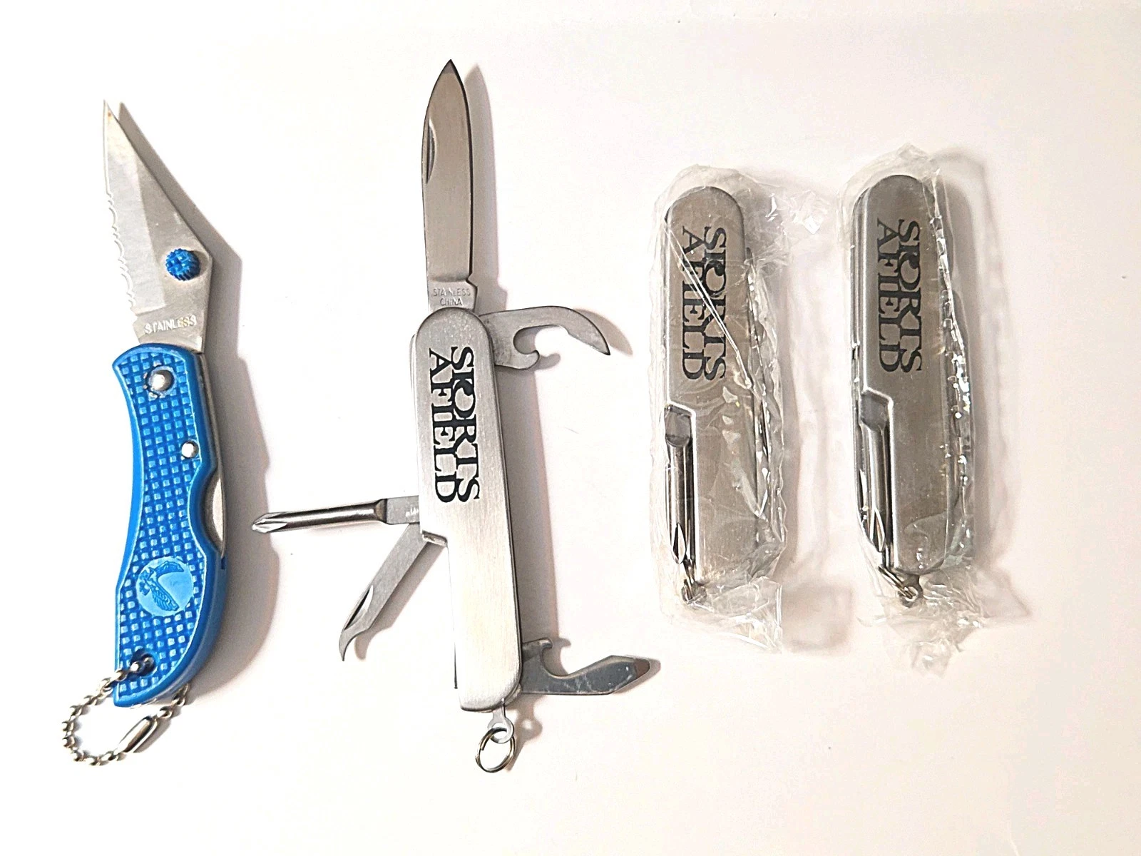 Keychain Pocket Knifes (4) Mini Folding Stainless Steel Blade