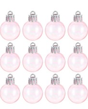 12Pcs Christmas Iridescent Ornaments Balls, 1.18" Plastic Shatterproof Hanging B