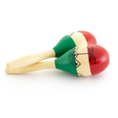 Handbemalte große Maracas aus Holz - Paar in voller Größe
