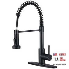 Kitchen Faucet with Pull Down Sprayer, Matte Black High B-Matte Black Classic