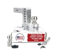 Weigh Safe Adjustable Trailer Hitch Ball Mount - 6" Drop Hitch for 2.5" Recei...