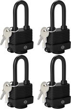 Weather Resistant 40Mm Padlock, 2-Inch Stainless Steel Shackle, 4-Pack