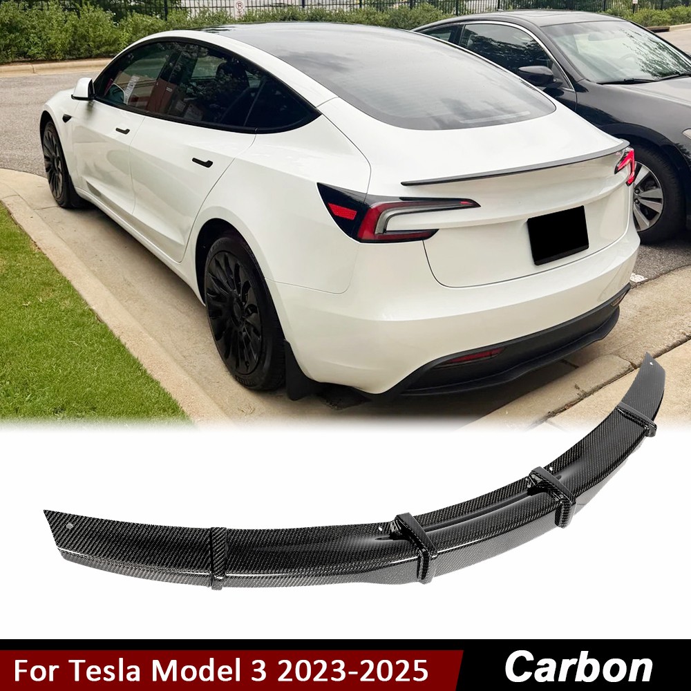 Fit For Tesla Model 3 Highland 2023-2025 Real Carbon Rear Bumper Lip Diffuser