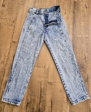 Vintage Chic Kids Jeans Girls Size 8 High Rise Tapered Blue Acid Wash Denim