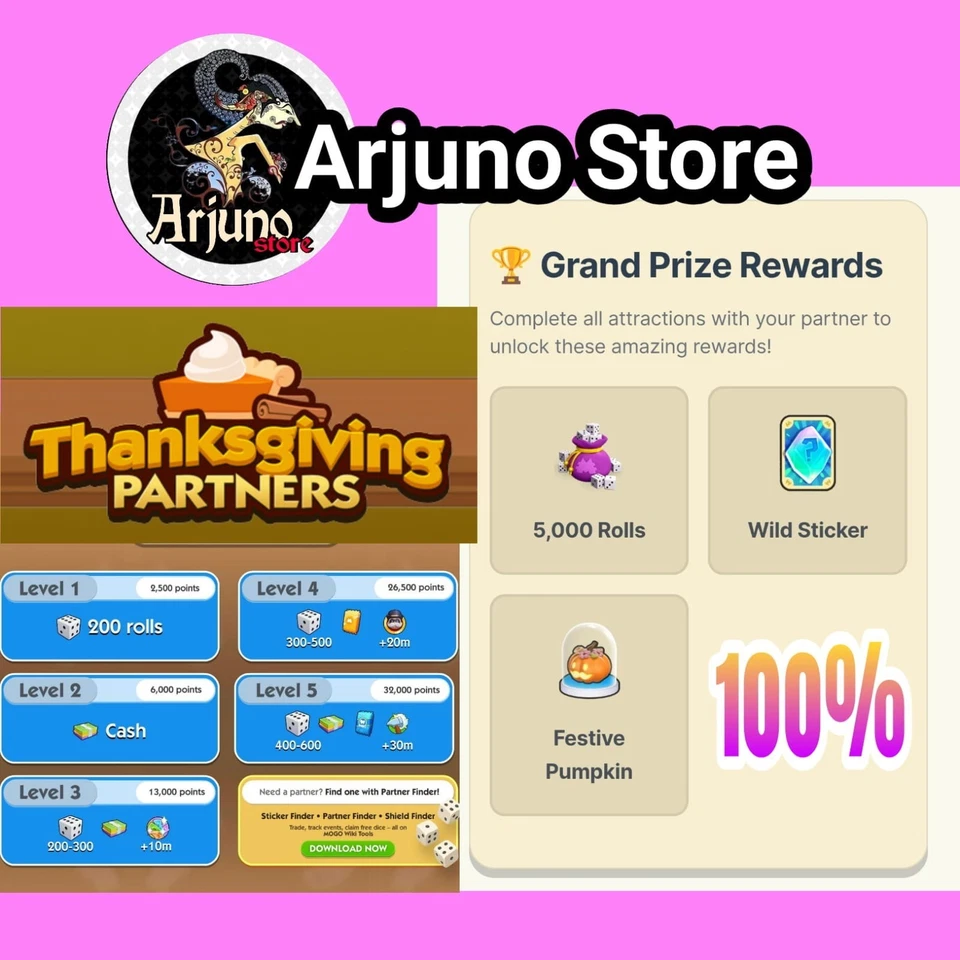 THANKSGIVING PARTNERS MONO_POLY_GO EVENT - 80K POINTS FAST!! - Image 2 of 2