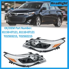 Headlight Assembly For 2013-2018 Toyota Avalon Clear Lens LH+RH Pair Halogen
