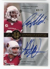 2009 UPPER DECK ULTIMATE COLLECTION KURT WARNER ANQUAN BOLDIN DUAL AUTO /25