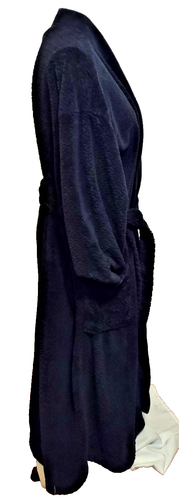 Unisex Ulta Long Classic Flannel Robe OSFA Dk. Navy Bath Bed Lingerie Pajamas - Picture 3 of 5