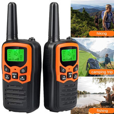 2 Pack Long Range 100 mile Walkie Talkie Two Way Radio Charge Headset Waterproof