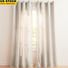 Elegant Light Filtering Curtain Panels Set of 2 W/ Grommet Top Home Decor New