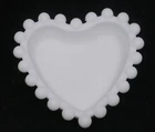 VINTAGE IMPERIAL MILK GLASS CANDLEWICK HEART SHAPED CANDY, TRINKET DISH