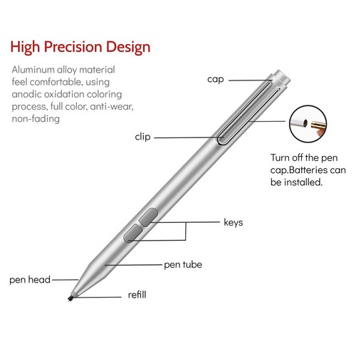 Pen Stylus Portable For Microsoft Surface Pro 3 4 5 6 7 8 Go Book Studio Laptop - Picture 5 of 14