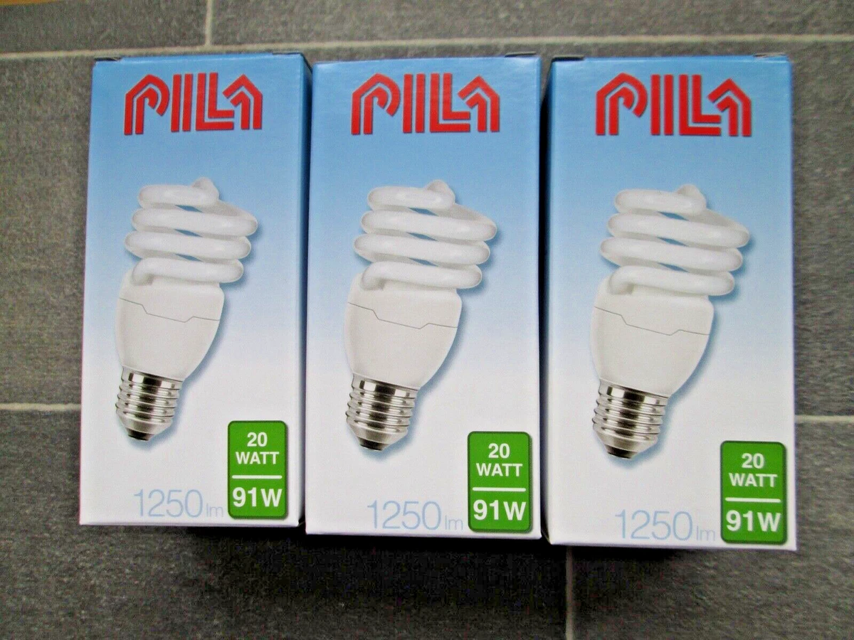 THREE Philips 20W E27 Economy Twister Light Bulb 220 240 v