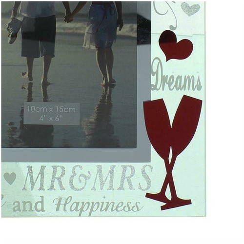 40th Wedding Anniversary Ruby 3D Mirror Glass & Glitter 6x4 Frame Gift - Picture 4 of 4