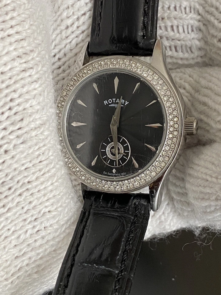 nice Rotary Women's Black Dial and Black Leather Band Quartz Watch - Image 4 of 4