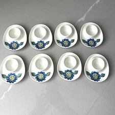 Figgjo Flint Norway Set 8 Egg Cups Mid Century Modern Scandinavian Design Floral